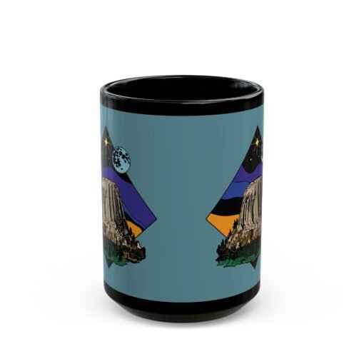 ☕🗻🌌 Devil’s Tower Black Mug – Sip from the Monument of Mystery - Image 6