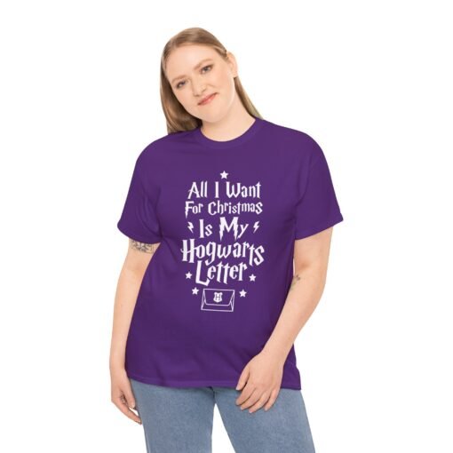 🧙‍♂️🎄 All I Want for Christmas Is My Hogwarts Letter Unisex T-Shirt – A Magical Holiday Wish - Image 3