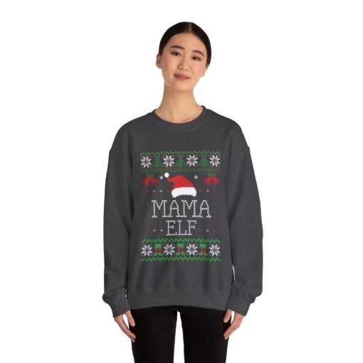 🎄🧝‍♀️ Mama Elf Ugly Christmas Sweatshirt – Holiday Cheer, Boss Mode On - Image 4