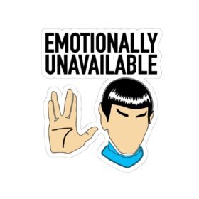 🖖😐 Emotionally Unavailable Indoor Sticker – Stick to Logic, Not Feelings