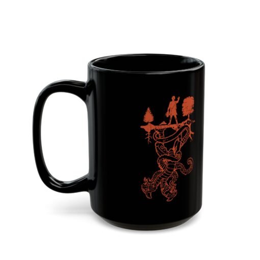 ☕👾🌌 Upside Down Black Mug – Welcome to the Other Side - Image 9