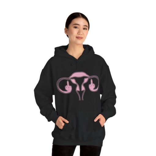 🖕🩷 Ovaries with Middle Fingers Unisex Hoodie – Fierce, Loud, and Unapologetically You - Image 4