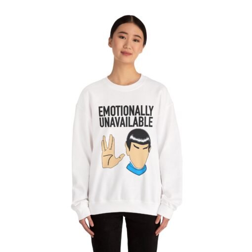 🖖😐 Emotionally Unavailable Unisex Sweatshirt – Logic Over Feelings, Always - Image 2