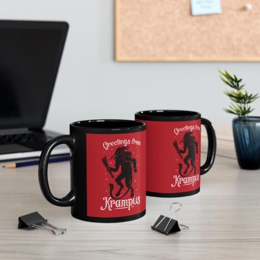 ☕ Greetings From Krampus Black Mug – Sip with a Side of Sinister Cheer - Image 6