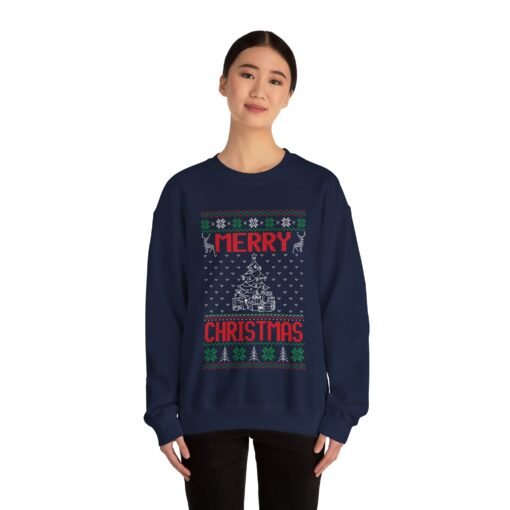 🎄✨ Merry Christmas Tree Unisex Sweatshirt – Classic Cheer in Ugly Sweater Style - Image 3