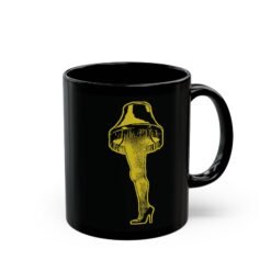 🎄🦵 Major Award Black Mug – Sip With a Touch of Glorious Glow