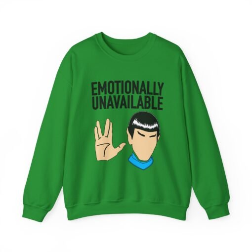 🖖😐 Emotionally Unavailable Unisex Sweatshirt – Logic Over Feelings, Always - Image 10