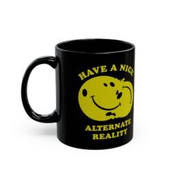 Alternative view of ☕🌀😊 Alternate Reality Black Mug – Sip from the Strange Side