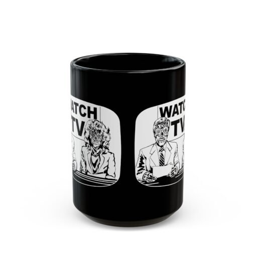 ☕👽 Watch TV Black Mug – Sip the Message, Straight from They Live - Image 7