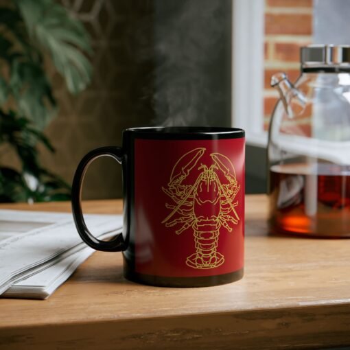 ☕ Outlined Lobster Black Mug – Sip with Coastal Cool - Image 6