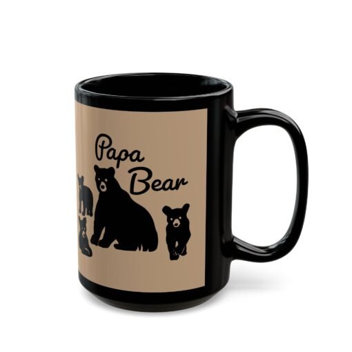 ☕🐻👨‍👧‍👦 Papa Bear Black Mug – Strong Brew for the Head of the Den - Image 8