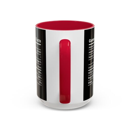 ☕🎮 Gamer Nutrition Facts Color Accent Mug – Fuel for Every Respawn - Image 87