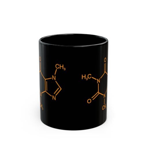 ☕ Caffeine Molecule Black Mug – Science in Every Sip - Image 3