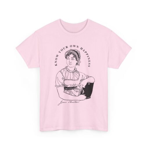 📖🌿 Jane Austen “Know Your Own Happiness” Unisex T-Shirt – Timeless Wisdom, Everyday Style