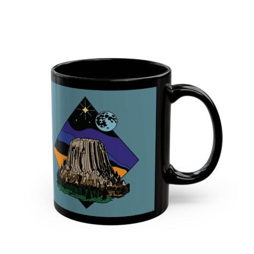 ☕🗻🌌 Devil’s Tower Black Mug – Sip from the Monument of Mystery - Image 4