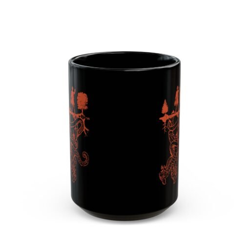 ☕👾🌌 Upside Down Black Mug – Welcome to the Other Side - Image 7