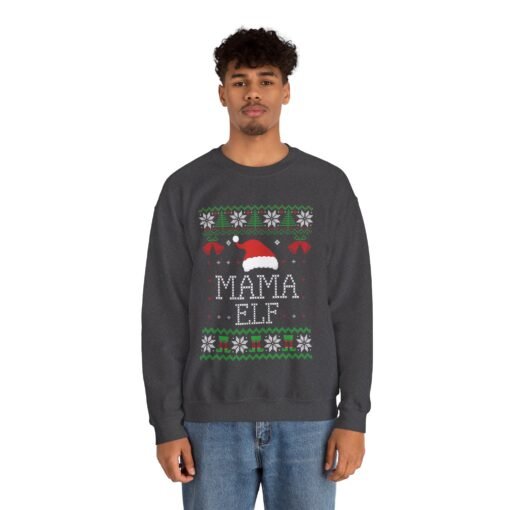 🎄🧝‍♀️ Mama Elf Ugly Christmas Sweatshirt – Holiday Cheer, Boss Mode On - Image 5