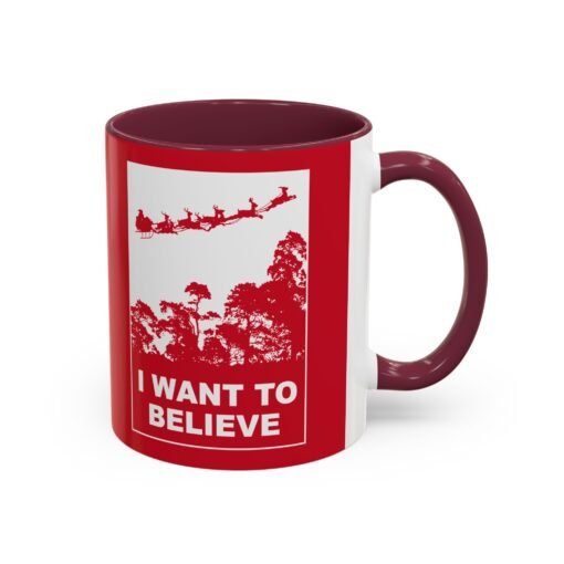☕🎅🛸 I Want to Believe (In Santa) Color Accent Mug – Mulder Meets Merry - Image 14