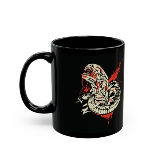 👶👽 Xenomorph Baby Black Mug – Cute, Creepy, and Caffeinated - Image 2