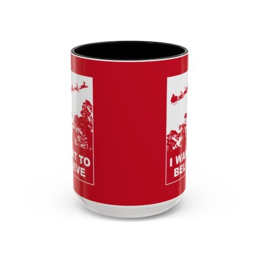 ☕🎅🛸 I Want to Believe (In Santa) Color Accent Mug – Mulder Meets Merry - Image 17