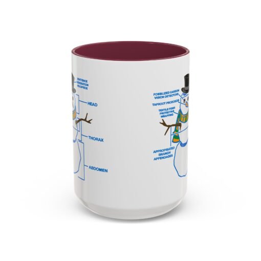 ☕ Snowman Anatomy Color Accent Mug – Sip with a Side of Snowman Science - Image 57