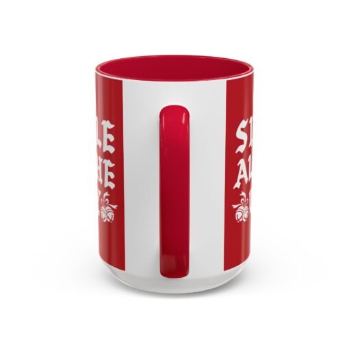 ☕💔🎄 Single All The Way Color Accent Mug – Sassy Sips for the Solo Season - Image 47