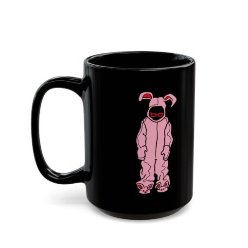 🎄🐰 Ralphie Bunny Suit Black Mug – Sip with Holiday Sass - Image 10
