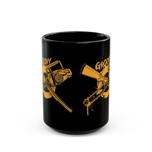 🔫🪓 Groovy Black Mug – Hail to the Caffeine, Baby - Image 9