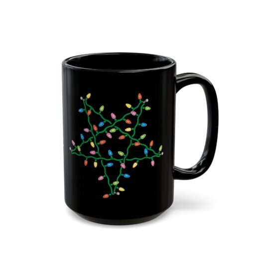 ☕ Holiday Pentagram Black Mug – Sip Your Cocoa with a Side of Chaos - Image 12