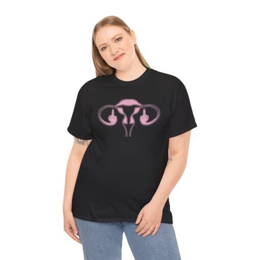 🖕🩷 Ovaries with Middle Fingers Unisex T-Shirt – Bold, Defiant, Unapologetic - Image 4