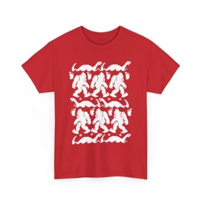 🦶🦕🎄 Bigfoot & Nessie Ugly Christmas T-Shirt – Believe in Holiday Legends