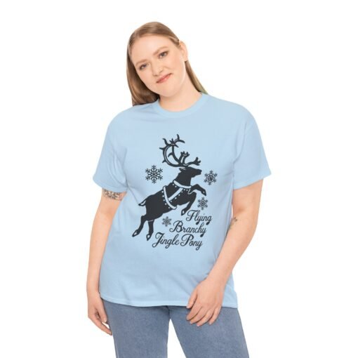 🦌✨ Flying Branchy Jingle Pony Unisex T-Shirt – Reindeer Ridiculousness at Its Finest - Image 3