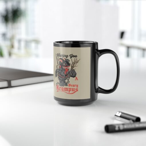 ☕ Wishing You a Scary Krampus Black Mug – Sip from the Naughty Side - Image 15