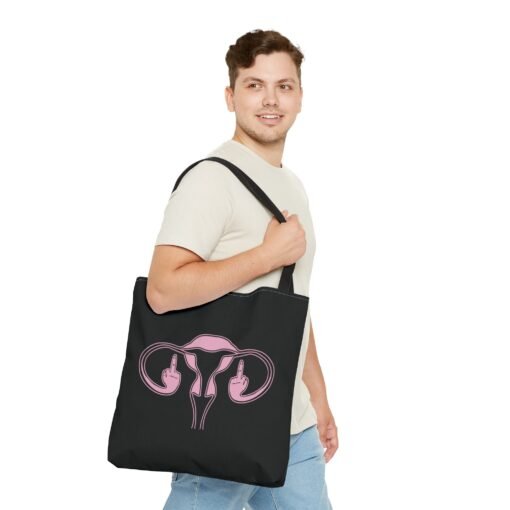 🖕🩷 Ovaries with Middle Fingers Tote Bag – Boldly Carry It All - Image 11
