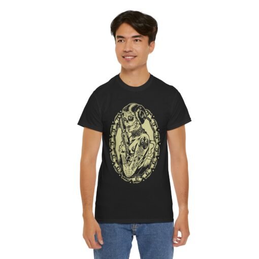 🌹💀 Tattooed Sugar Skull Leia Unisex T-Shirt – Rebel Royalty with a Bold Twist - Image 5