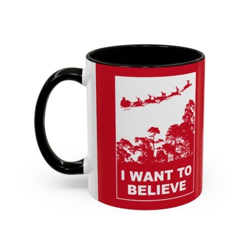 ☕🎅🛸 I Want to Believe (In Santa) Color Accent Mug – Mulder Meets Merry - Image 8