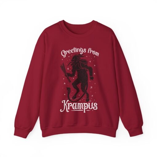 👹 Greetings From Krampus Unisex Sweatshirt – Cozy with a Side of Creepy - Image 19