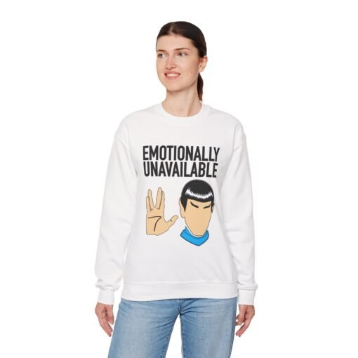 🖖😐 Emotionally Unavailable Unisex Sweatshirt – Logic Over Feelings, Always - Image 4
