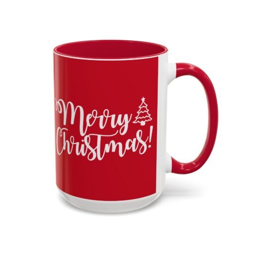 ☕ Merry Christmas Color Accent Mug – Sip the Season in Style - Image 30