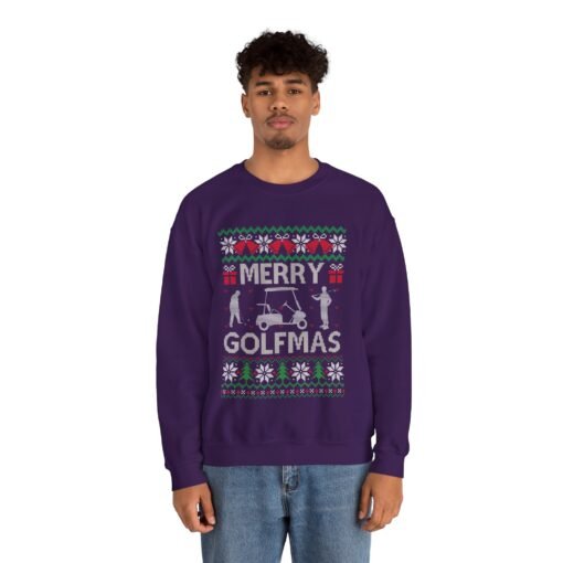 🏌️‍♂️🎄 Merry Golfmas Ugly Christmas Sweatshirt – Tee Up the Holiday Cheer - Image 5