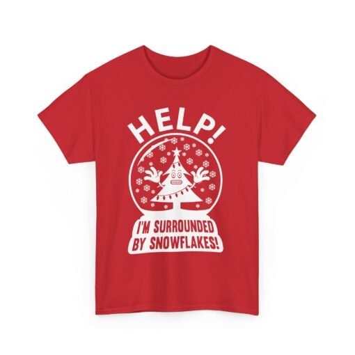 ❄️🎄😬 Help! I'm Surrounded By Snowflakes Unisex T-Shirt – Holiday Humor on Ice - Image 20