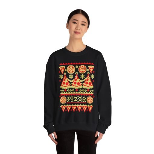🍕🎄 Pizza-Themed Ugly Christmas Sweatshirt – Slice Into the Season - Image 4