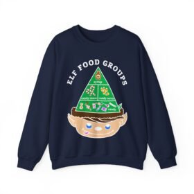 🍬 Elf Food Groups Unisex Sweatshirt – Warm, Whimsical, and Loaded with Sugar
