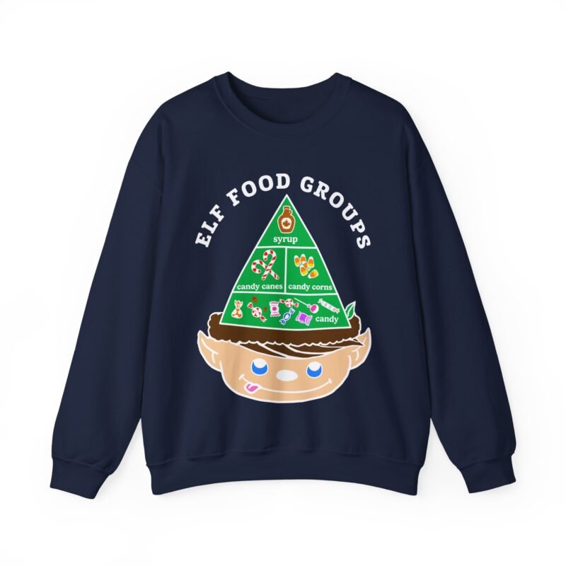 🍬 Elf Food Groups Unisex Sweatshirt – Warm, Whimsical, and Loaded with Sugar