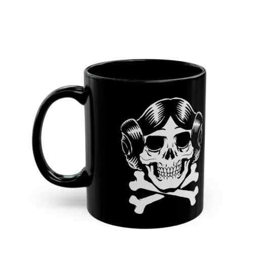 ☕👸💀 Rebel Skull Black Mug – Sip Like a Princess with Attitude - Image 2