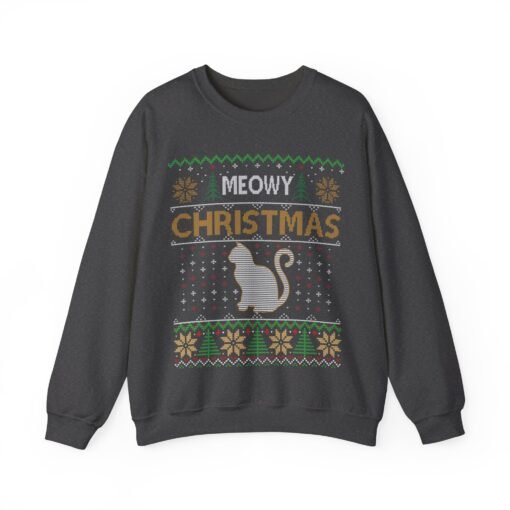 😺🎄 Meowy Christmas Unisex Sweatshirt – Pawsitively Purr-fect Ugly Sweater Style - Image 10