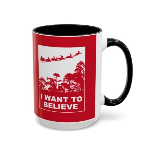 ☕🎅🛸 I Want to Believe (In Santa) Color Accent Mug – Mulder Meets Merry - Image 18