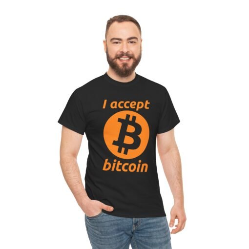 ₿💸 I Accept Bitcoin Unisex T-Shirt – Wear Your Wallet - Image 3
