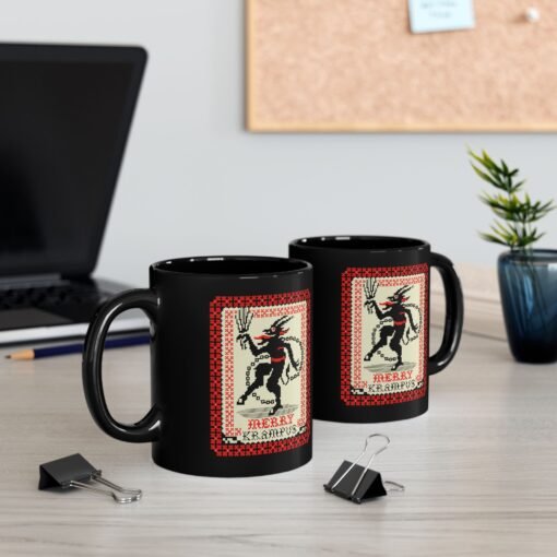 👹☕ Merry Krampus Black Mug – Sip Scares, Not Cocoa - Image 7