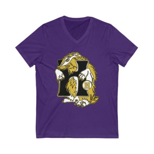 🦡💛 House of Badger Unisex Cotton V-Neck T-Shirt – Loyalty, Strength, and Subtle Magic - Image 8